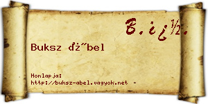 Buksz Ábel névjegykártya